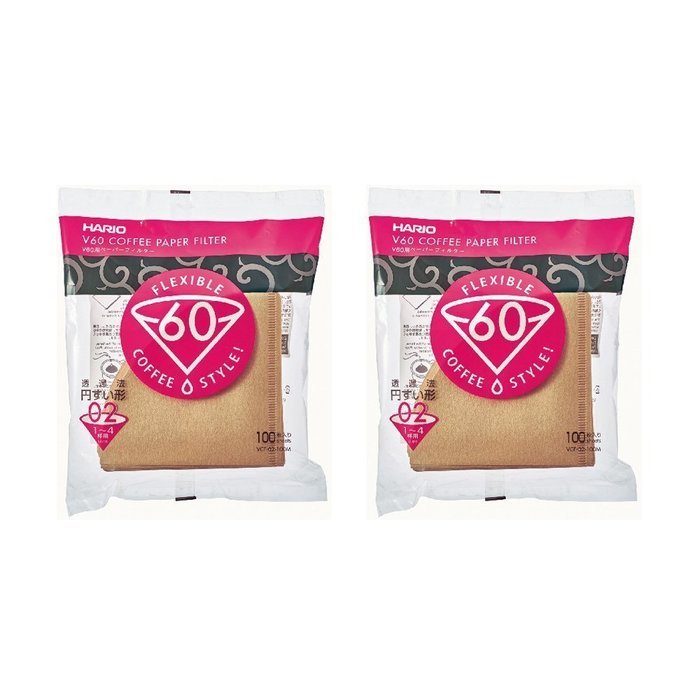 10Set X Hario 02 100-Count Coffee Natural Paper Filters, 10 Pack Value Set (Total of 1000 Sheets) by Hario