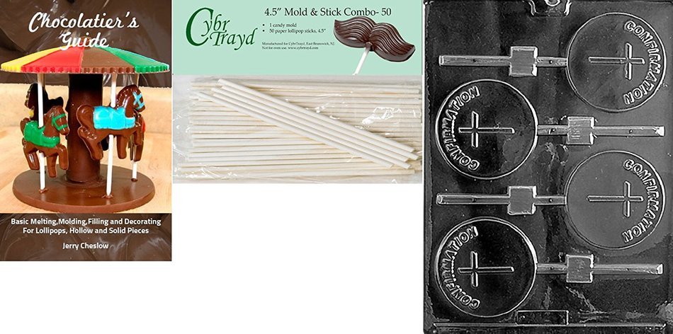 Cybrtrayd R027 Confirmation Lolly Chocolate Candy Mold with Exclusive Cybrtrayd Copyrighted Chocolate Molding... N8