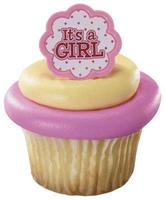 It's a Girl Pink Baby Shower Cupcake Rings - (24-Pack) N4