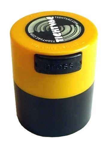 Minivac TV1-CBK - 10g to 30 gram Vacuum Sealed Container Black Cap & Clear Body N10