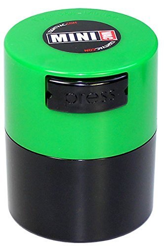 Minivac TV1-CBK - 10g to 30 gram Vacuum Sealed Container Black Cap & Clear Body N11