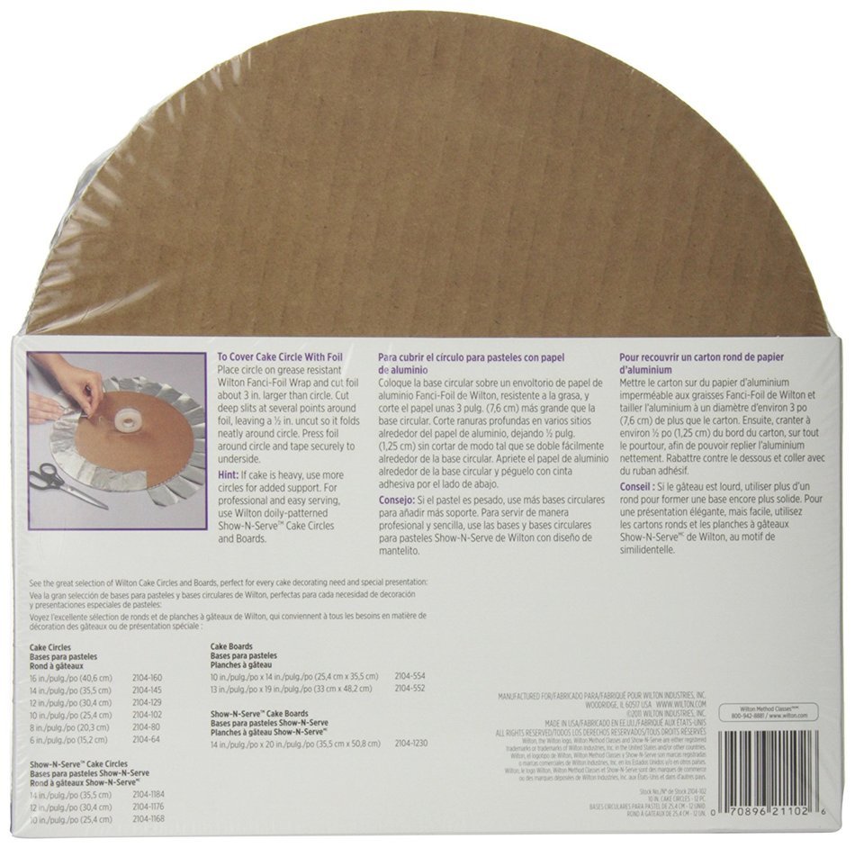 Cercles Pour Gâteaux Wilton 20 Cm (8 Pouces) - Lot De 12, En Carton Blanc, Ronds