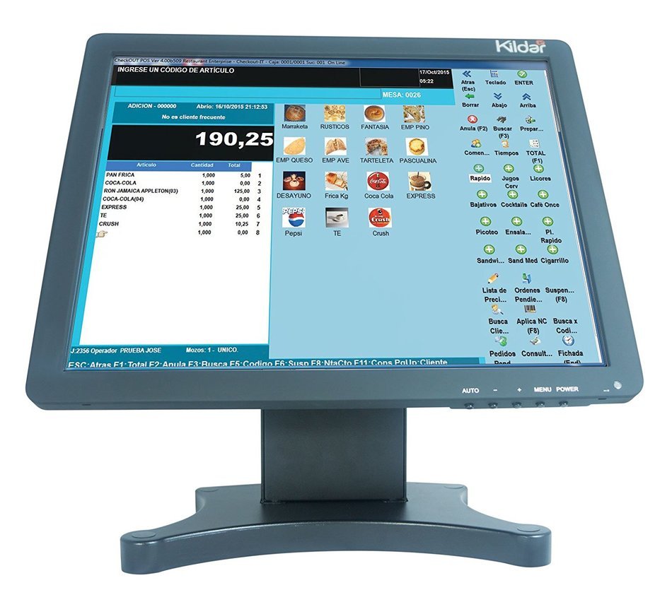 Brand New Touchscreen LED Monitor 17" Kildar DataMonitor M1751 Restaurant, Bar, Kiosk Retail...