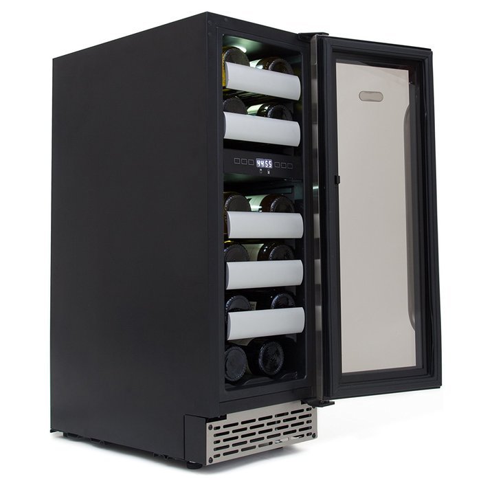 Whynter BWR-171DS Elite 17-Bottle Seamless Stainless Steel Door Dual Zone Built-in Wine Refrigerator N2