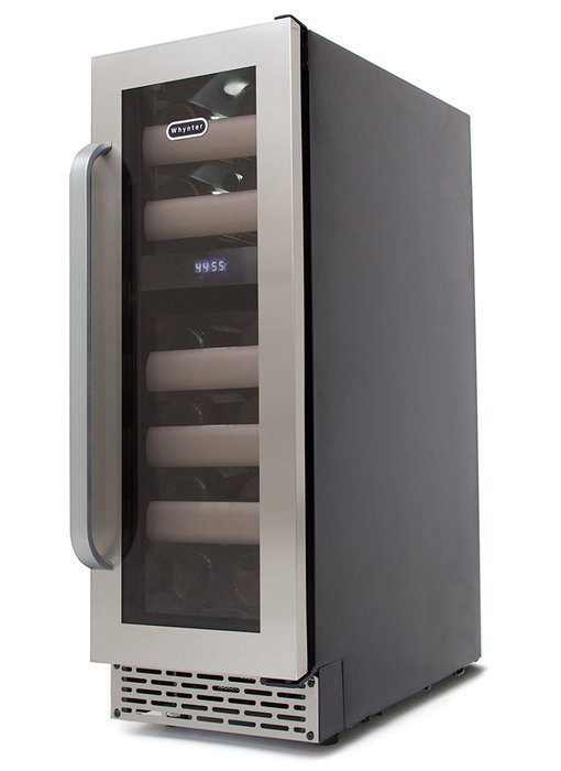 Whynter BWR-171DS Elite 17-Bottle Seamless Stainless Steel Door Dual Zone Built-in Wine Refrigerator N3