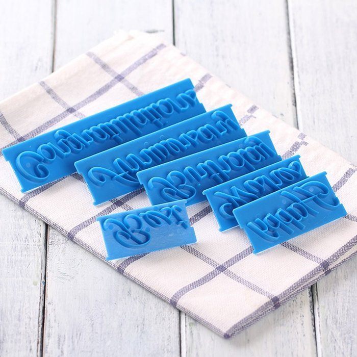 BleuMoo 6Pcs Letter Fondant Cake Mold Decorating Icing Cutter Mould Sugarcraft Tool DIY N5