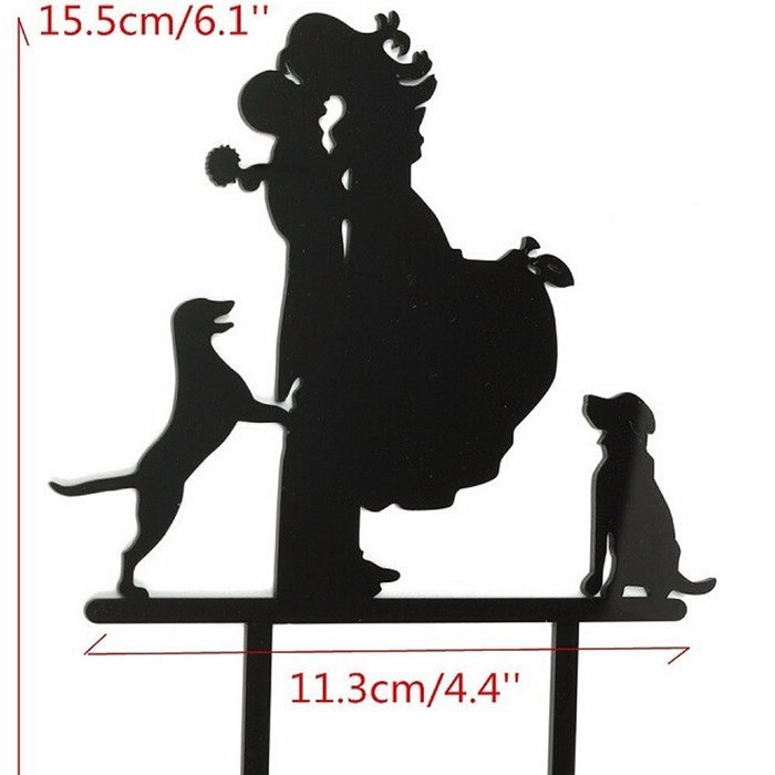 Black Funny Bridal Cake Topper N4