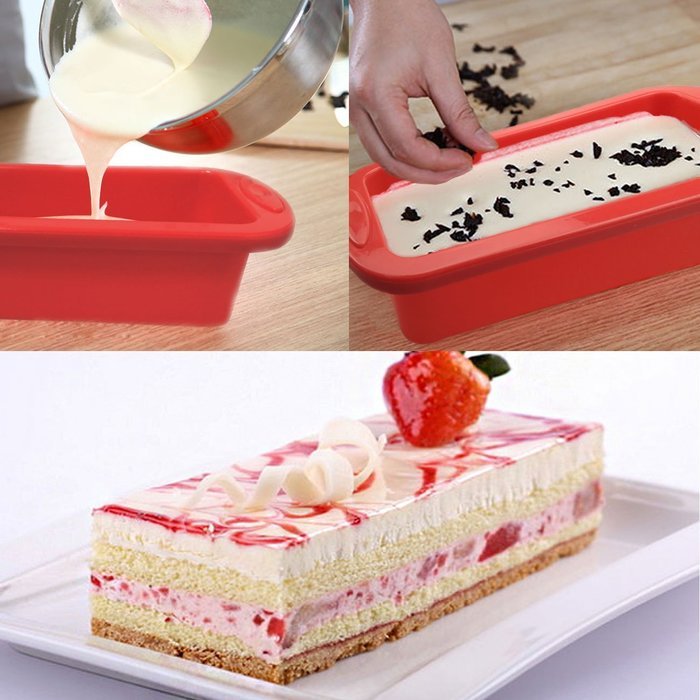 Silicone Cake Pan, 8.5" Silivo Square Cake Baking Mould, FDA-Approved Non-Stick Bakeware Decorating bread Pan,... N12