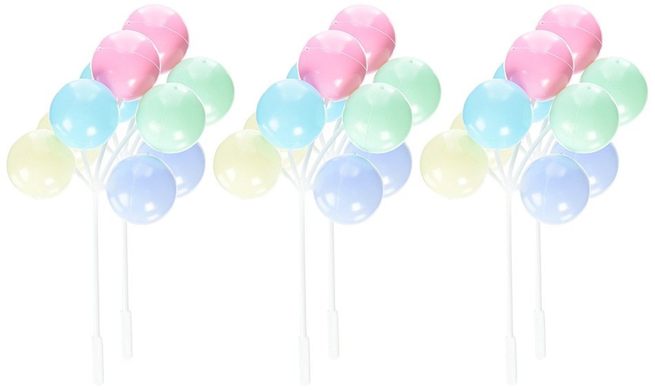 Oasis Supply 6 Piece Balloon Clusters for Cup Cakes, Multicolor