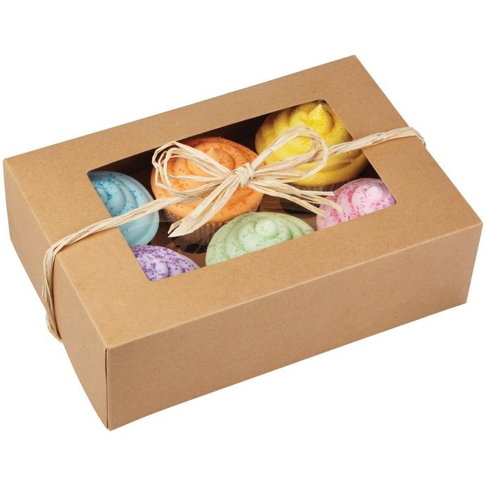 Wilton 415-0740 2-Pack 6-Cavity Cupcake Box, Kraft N4