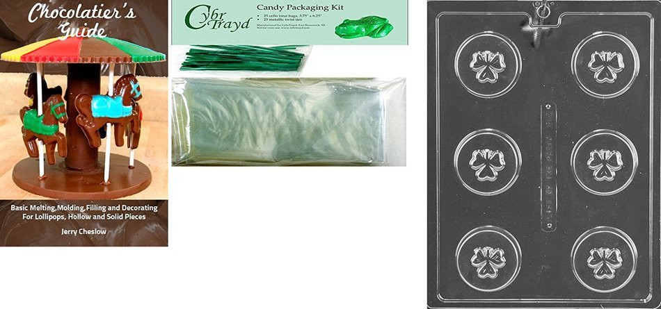 Cybrtrayd P030 Shamrock Cookie Chocolate Candy Mold with Exclusive Copyrighted Instructions with Exclusive Cybrtrayd... N2