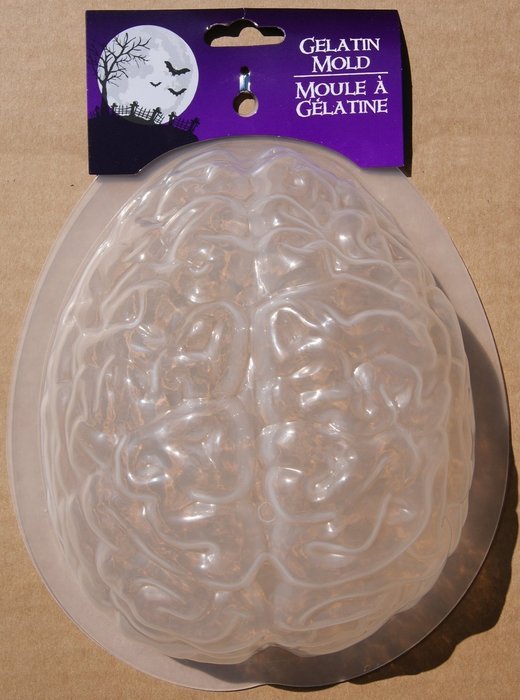 Creepy Zombie Gelatin Brain Mold - Transparent Plastic N2