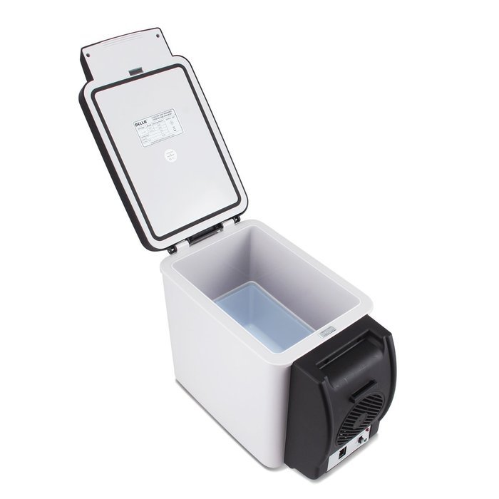Della Portable Thermo Electric Refrigerator Cooler/Warmer 7-Quart Road Trip with Adjustable Strap, White N3