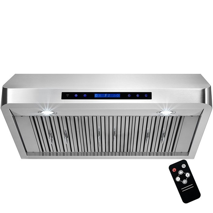 Golden Vantage 36" Under Cabinet Stainless Steel Range Hood w/ Touch Control Panel LED Lights Baffle Filters N2