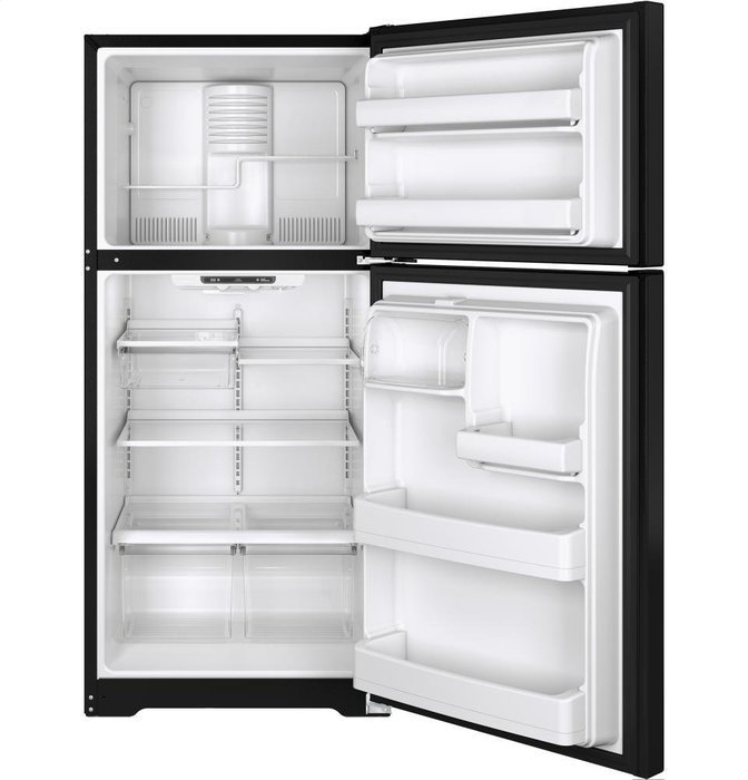 GE GTE18ITHBB 18.2 Cu. Ft. Black Top Freezer Refrigerator - Energy Star