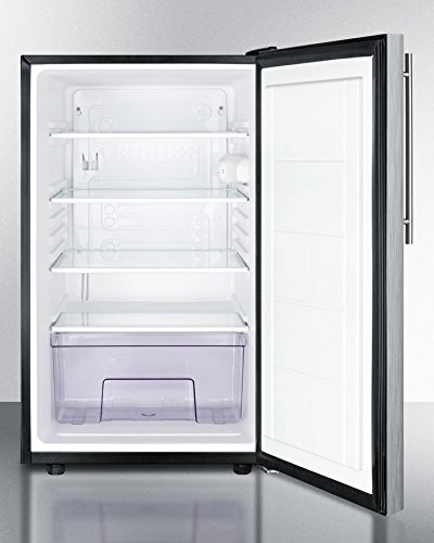 Summit FF521BL7SSHV: Commercially listed 20" wide counter height all-refrigerator, auto defrost with a lock, stainless... N3
