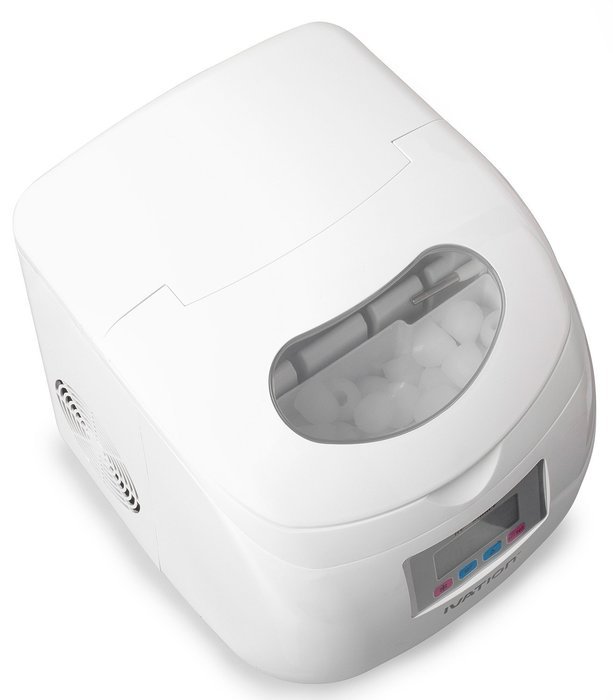 Ivation IVA-ICEM25WH Portable Ice Maker with LCD Display, White N9