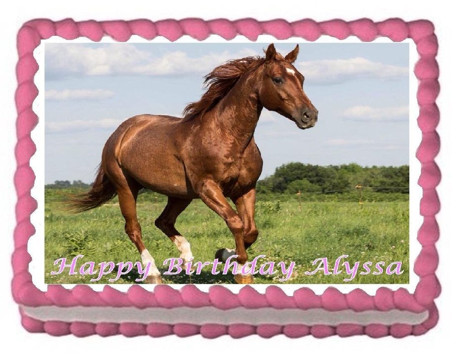 Horse - Brown Edible Image Cake Topper - 1/4 Sheet