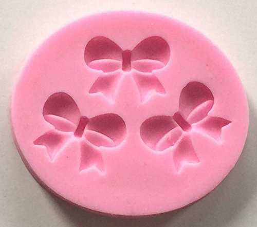 Bow 3 Cavity Mini Silicone Mold for Fondant, Gum Paste, Chocolate, Crafts