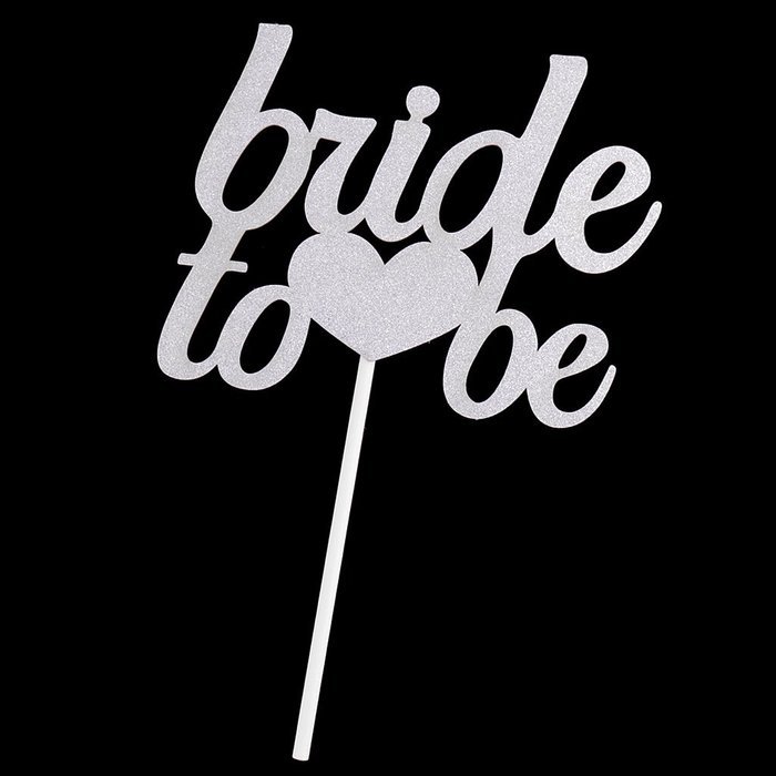 Bride To Be Silver & Gold Glitter Wedding Bridal Shower Cake Topper Hen Party Favor - Gold N13