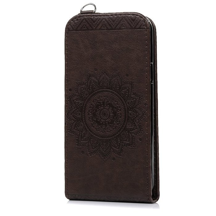 Badalink Galaxy S5 Mini Up-Down Open Folio Flip Case Kickstand Vertical PU Leather Embossed Totem Magnetic Snap... N49