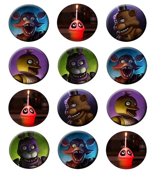 FIVE NIGHTS AT FREDDY'S WORLD edible cake image cup cake decoration -12x2"