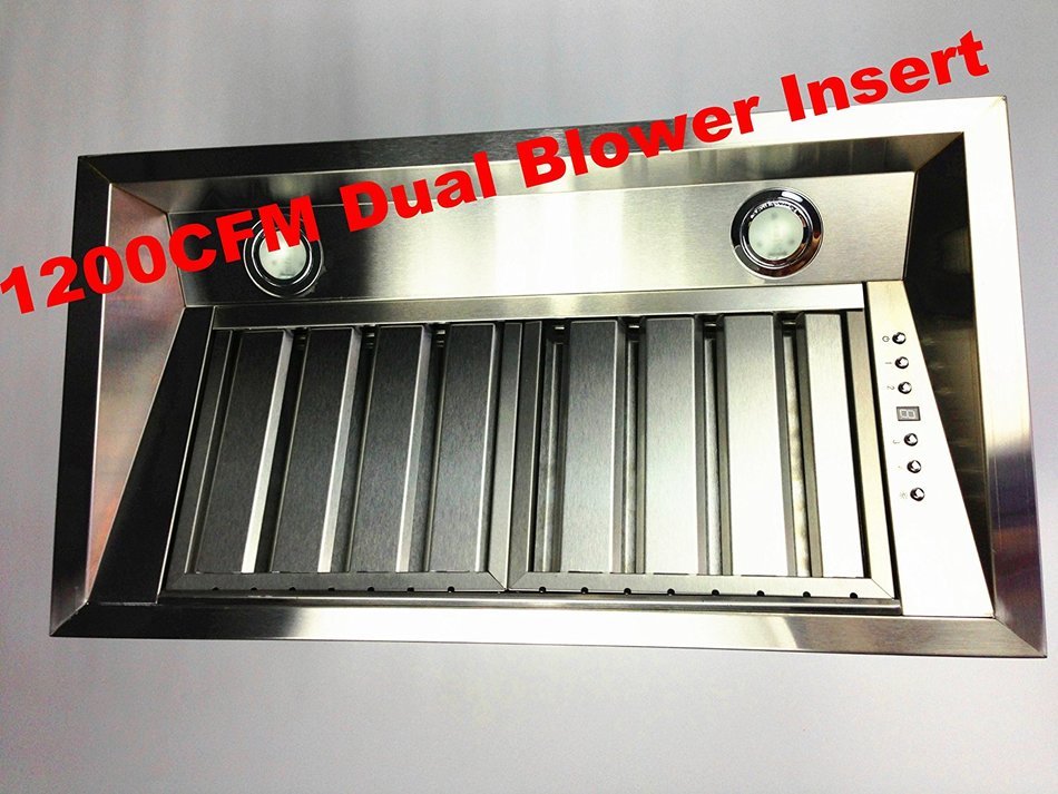 46"x15" Range Hood Pro" Insert Stainless Steel with Baffle Filters 1200cfm N2