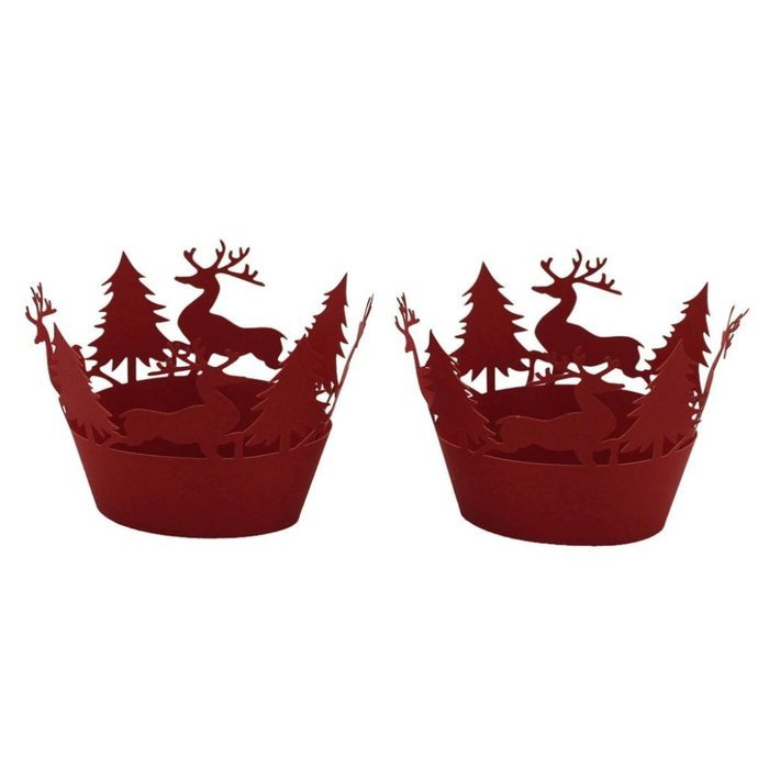 Oksale 24Pcs Christmas Hollow Lace Cup Muffin Holder Cake Paper Case Wraps Cupcake Wrapper for Wedding Birthday... N10