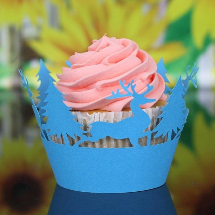 Oksale 24Pcs Christmas Hollow Lace Cup Muffin Holder Cake Paper Case Wraps Cupcake Wrapper for Wedding Birthday... N12
