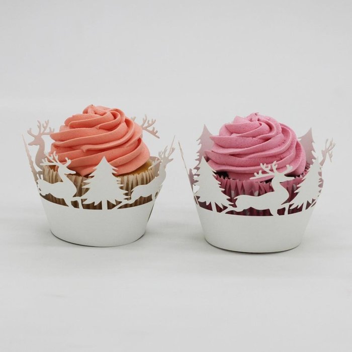 Oksale 24Pcs Christmas Hollow Lace Cup Muffin Holder Cake Paper Case Wraps Cupcake Wrapper for Wedding Birthday... N14