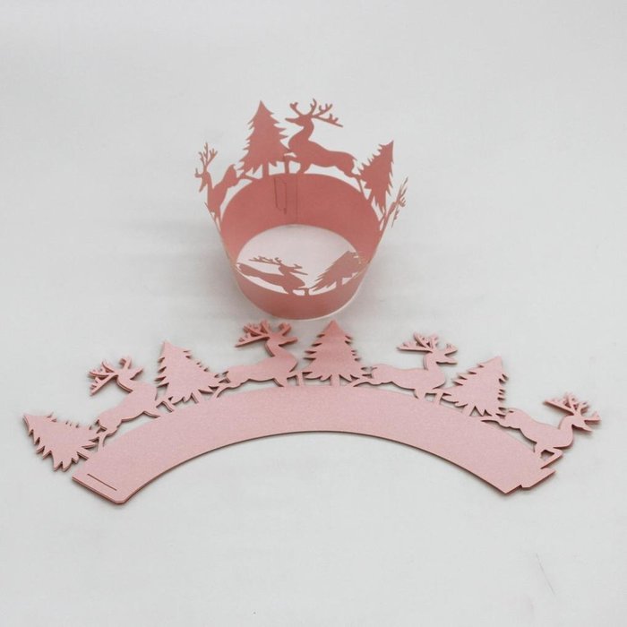 Oksale 24Pcs Christmas Hollow Lace Cup Muffin Holder Cake Paper Case Wraps Cupcake Wrapper for Wedding Birthday... N16