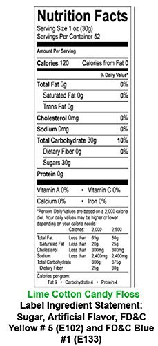 Cotton Candy Flossugar, Case of 6-1/2 Gallon Cartons-Tropical Flavors N4