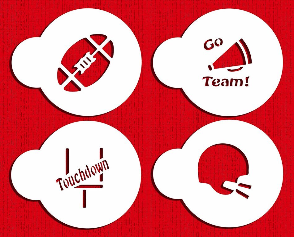 Designer Stencils C254 Small Football Candy Stencils, Beige/semi-transparent N2