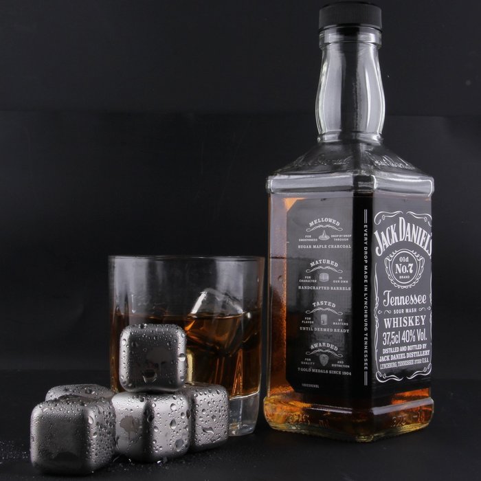 Buenoce Ice Wine Stones Set of 8 with Plastic Storage Box and Tweezers, Stainless Steel Reusable Wine Ice Cubes... N3