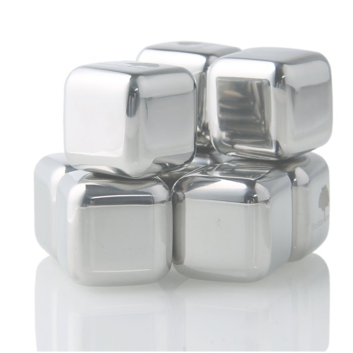 Buenoce Ice Wine Stones Set of 8 with Plastic Storage Box and Tweezers, Stainless Steel Reusable Wine Ice Cubes... N4