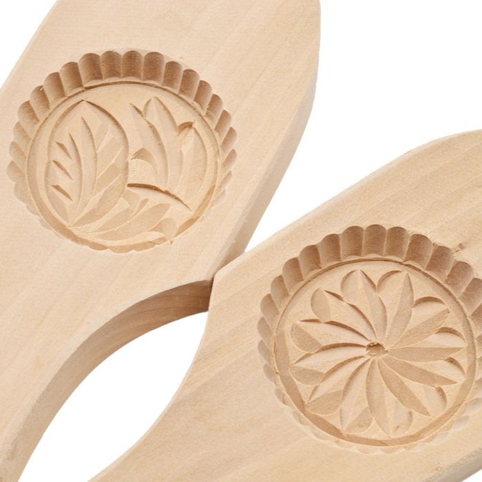 Lychee Wooden Flower Traditional Moon Cake Baking Mould Steamed Pumpkin Pie Mold Random N4