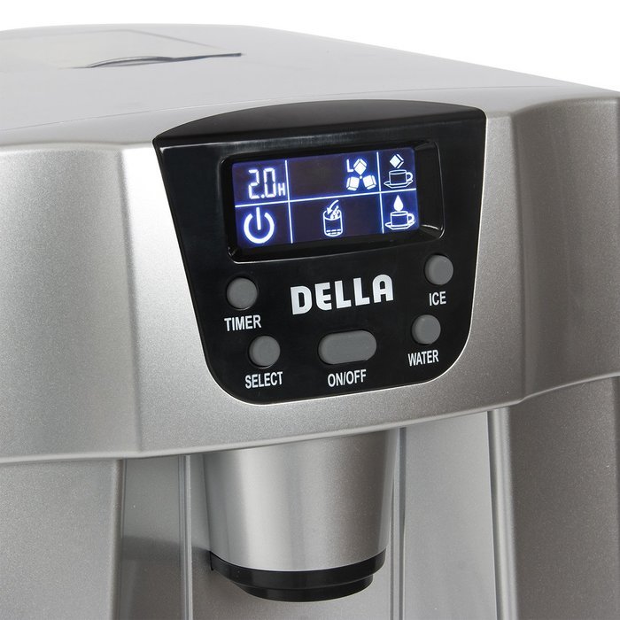 Della 2-in-1 Water Dispenser w/ Built-In Ice Maker Freestanding Machine, 2-Size Cube (26lb per Day) -Silver N4