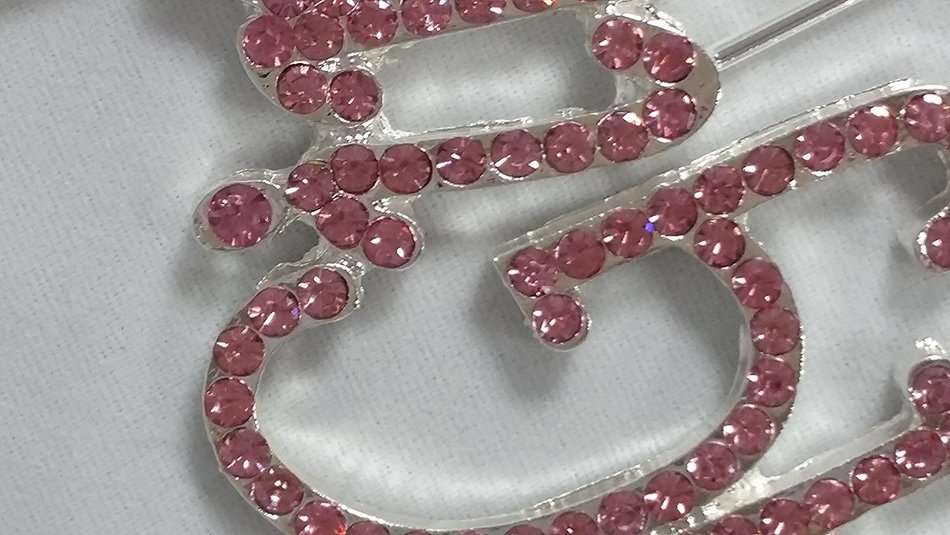 40 & Fabulous Rhinestone Crystal Cake Topper Silver, Gold Numbers, Letters, Bling Love, Wedding, Birthday, Anniversary... N9