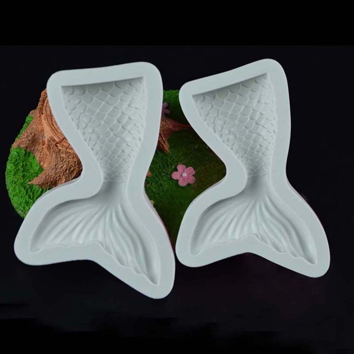Zeroyoyo Fondant Cake Silicone Cupcake Mould Baking Tools Chocolate Halloween Fish Tail Shaped (S) N7