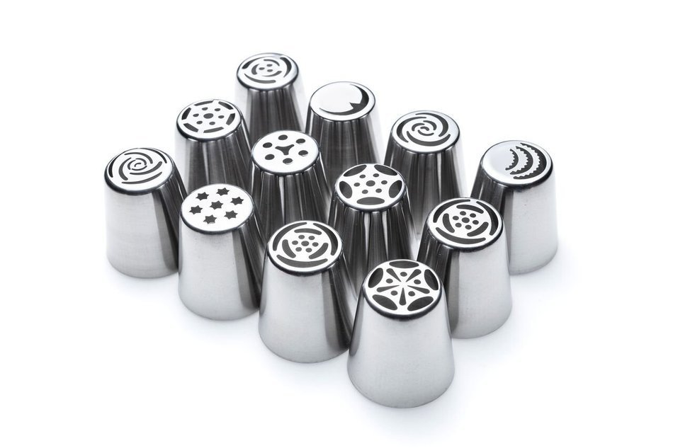 12PCS/Set Cake Decorating Tips Nozzles with Storage Box - Pastry Frosting Icing Russian Piping Tips - Sugarkraft... N2