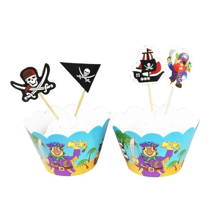 Winrase&reg; Set of 12 Chic Batman Mouth Kids Birthday Party Decoration Paper Cupcake Liner Wrap Wrappers with Toppers... N37