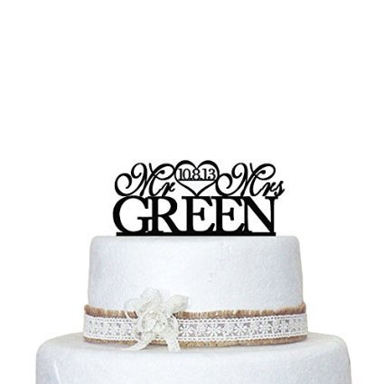Wedding Cake Topper Personalized with Monogram Initials for Mr and MRS