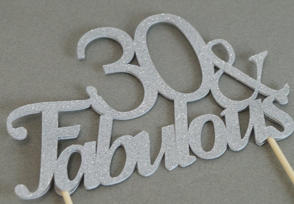 All About Details Silver 30-&-fabulous Cake Topper N2