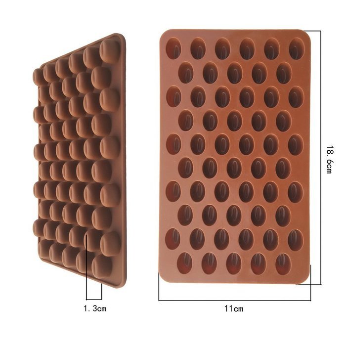 Fanhesheng Coffee Beans Chocolate Candy Ice Cube Cake Decoration Silicone Bakeware Mould N2