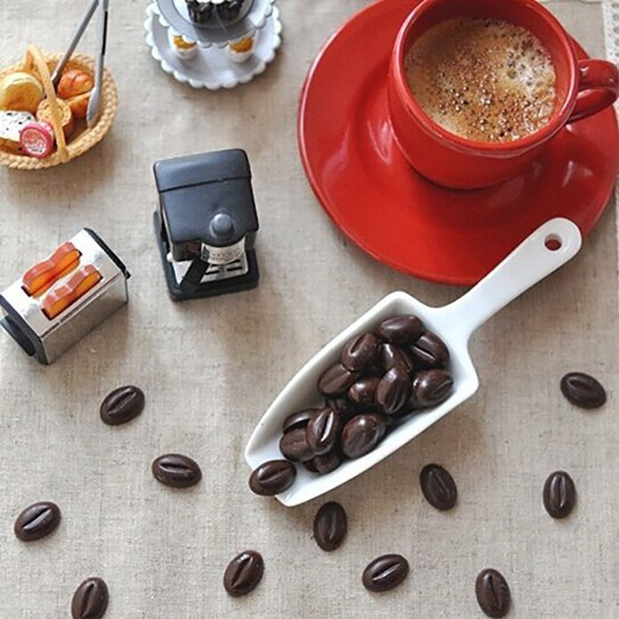 Fanhesheng Coffee Beans Chocolate Candy Ice Cube Cake Decoration Silicone Bakeware Mould N3