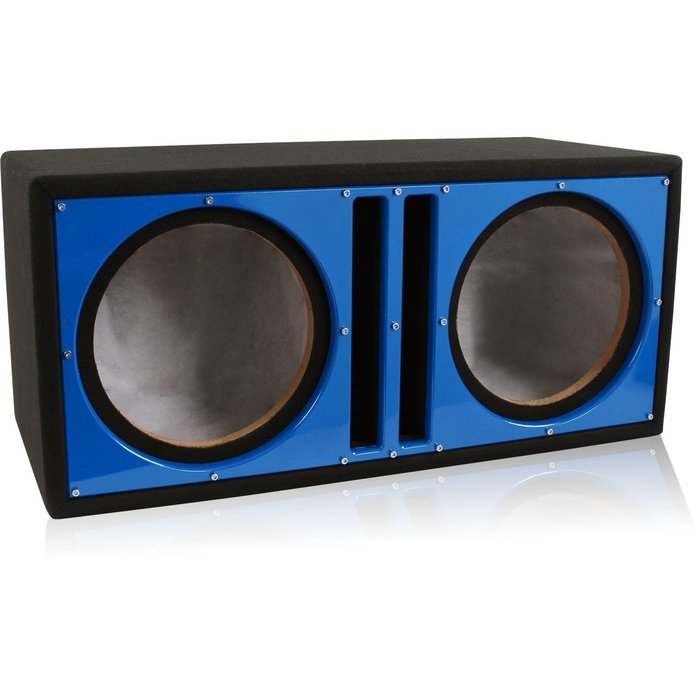 Belva Dual 12-inch Car Subwoofer Box Sealed and Ported 3/4-inch MDF Prelined Polyfil Includes Custom Blue Baffle... N14