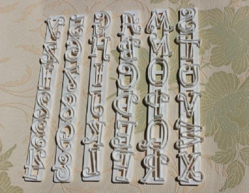 SDBING 6pcs Alphabet Number Letter Fondant Cake Frill Edge Sugarcraft Cutter Mold Tool N3