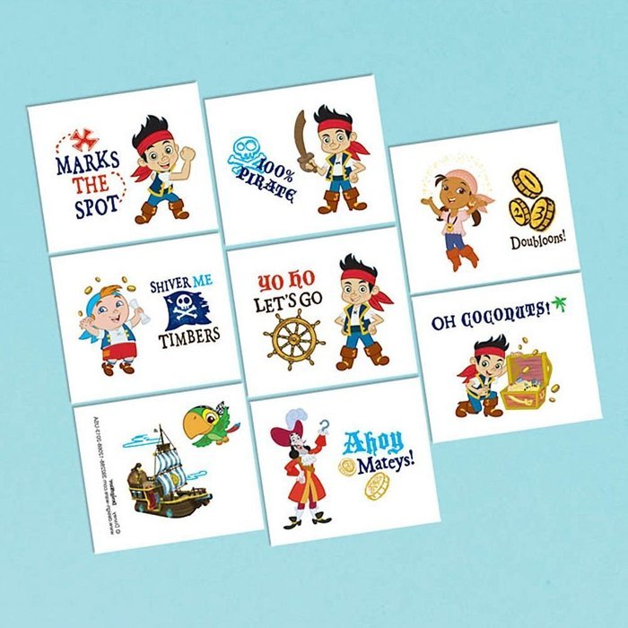 Amscan AMI 392288 Jake and the Neverland Pirates Tattoo Favors, AMI 392288 1, Multicolored N2