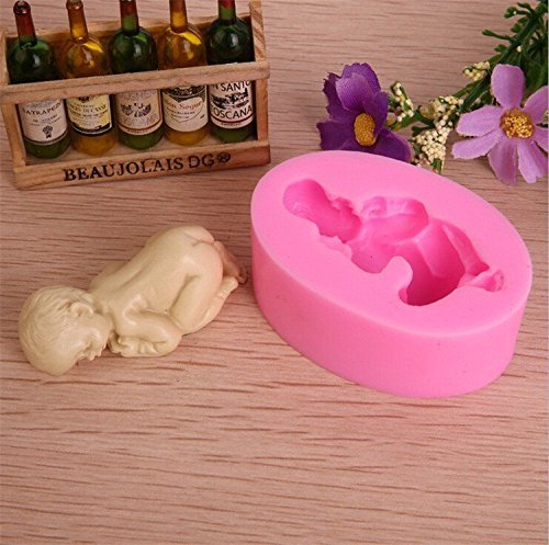 1 Pcs/Cute Sleeping Baby Cake Mold Food-grade Silicone 3D Baby Cake Decorating Mold Soap Mold Fondant DIY Baking... N9