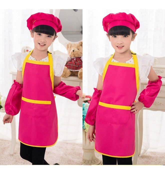 Unisex Kids Cooking Painting Gardening Apron Baking Personalized Childrens Apron(RRD,XL) N18